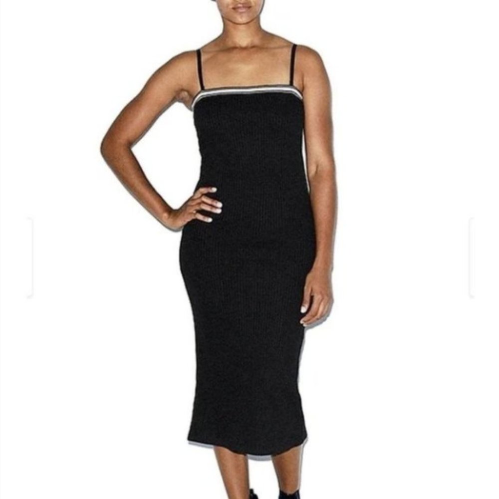 American Apparel Navy Midi Sheath Dress NWOT Med